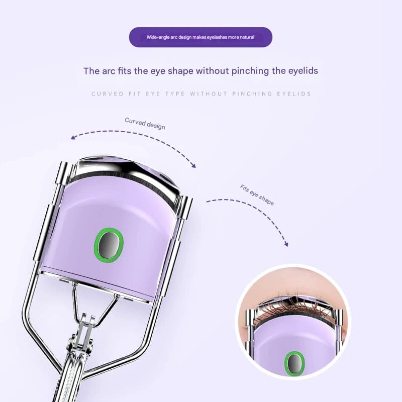 Heated Eyelash Curler with 2 Temperature Controls, Long-Lasting Curl (white)