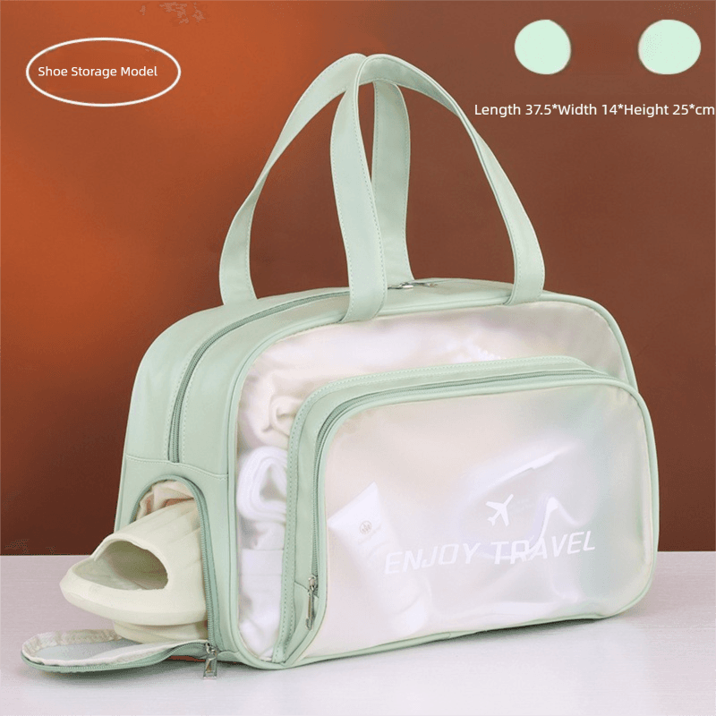 Green Waterproof Wet Dry Separation Travel Bag - Gym, Beach, Swim, Sports