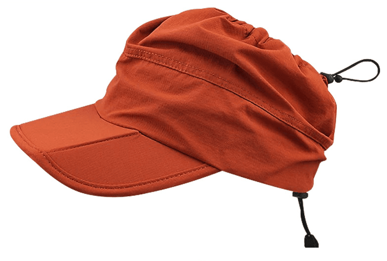 Orange Outdoor Quick Dry Sun Hat - Foldable Visor Cap - UV Protection