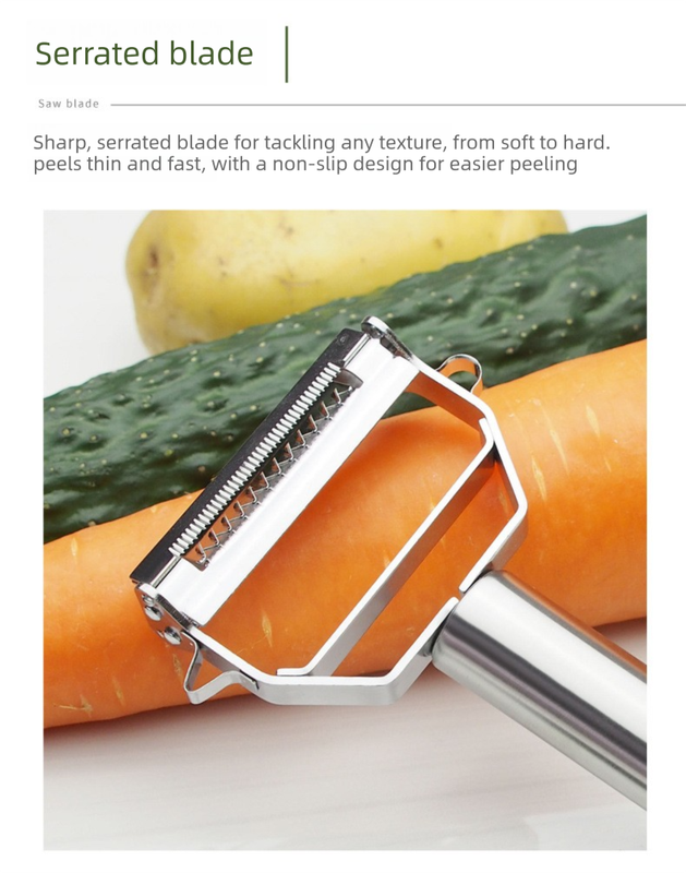 Stainless Steel Dual Peeler & Julienne Cutter - 2-in-1 Vegetable Slicer