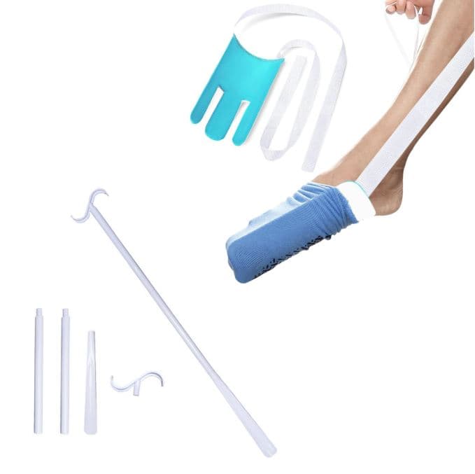 Portable Complete Independent Living Mobility Kit - No-Bend Three - White