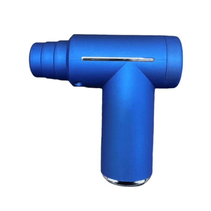 Blue Lightweight Mini Hot Cold Massage Gun with 6 Heads - 6 Intensity Dual