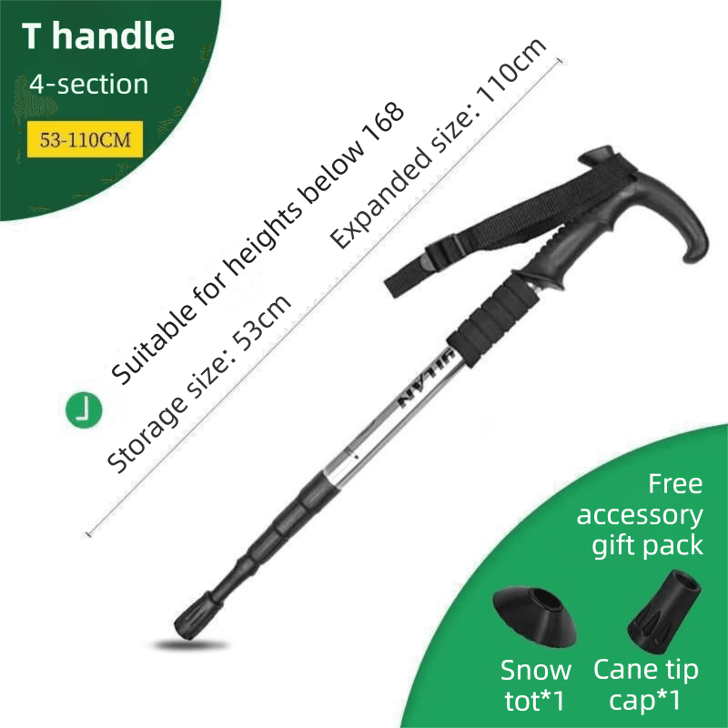 53-110 cm Silver Ultralight Telescopic Aluminum - Silver Telescopic Aluminum