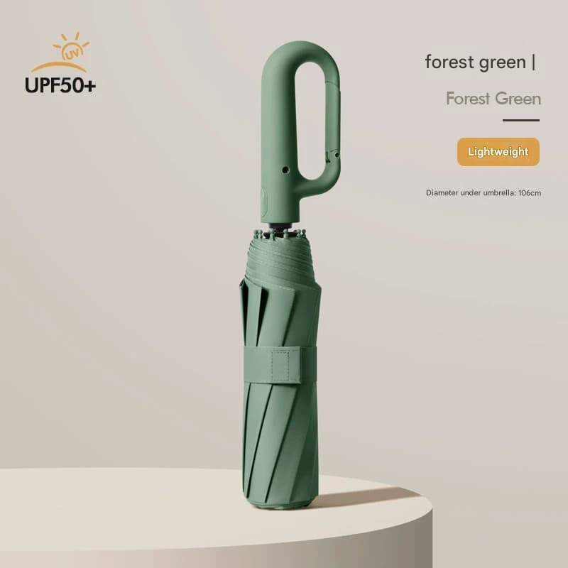 Automatic Open/Close Umbrella with UPF50+ Sun Protection - 10-Rib - Green