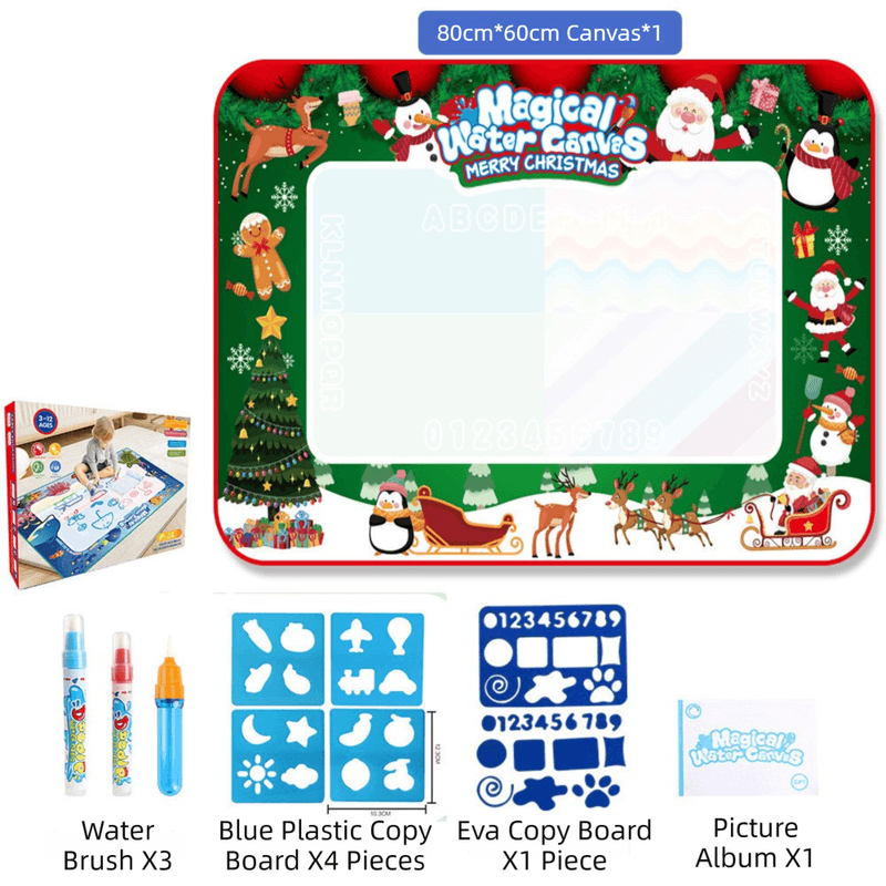 80 × 60 cm Christmas Style Magic Water Doodle Mat Toy - Reusable Aqua
