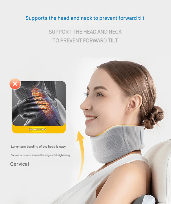 Size S Grey Ergonomic Neck Support Brace - Soft Cervical Collar for Posture