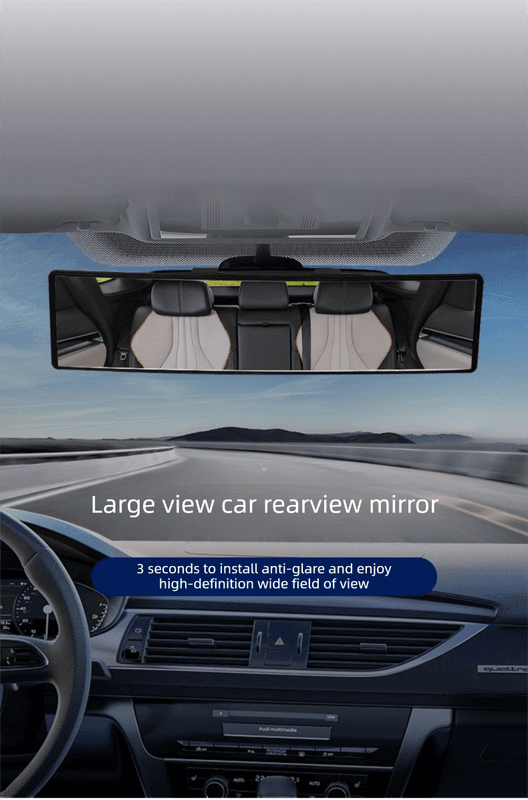 Panoramic Rear View Mirror Car Wide Angle Convex Curve Mirror Anti-Glare