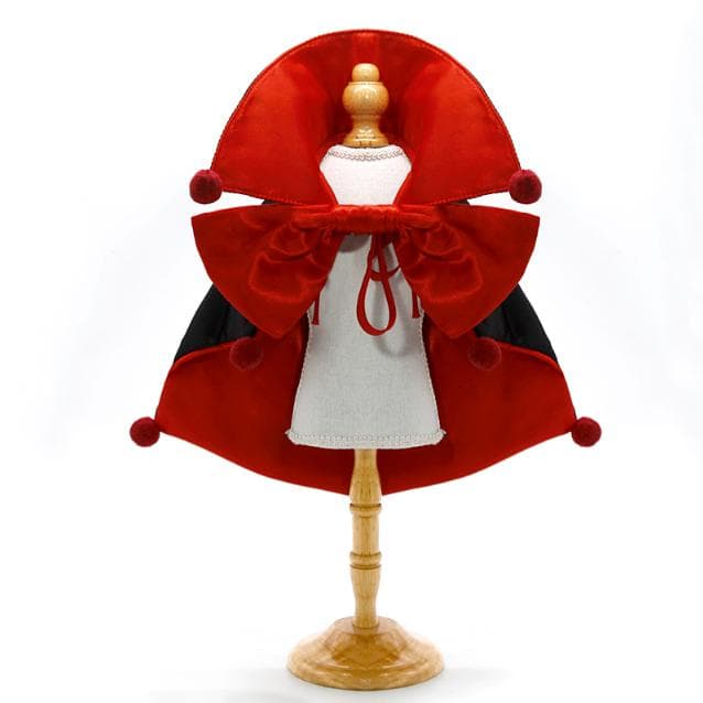 Red Regal Vampire Pet Cape - Halloween & Christmas Costume Cloak with Bow