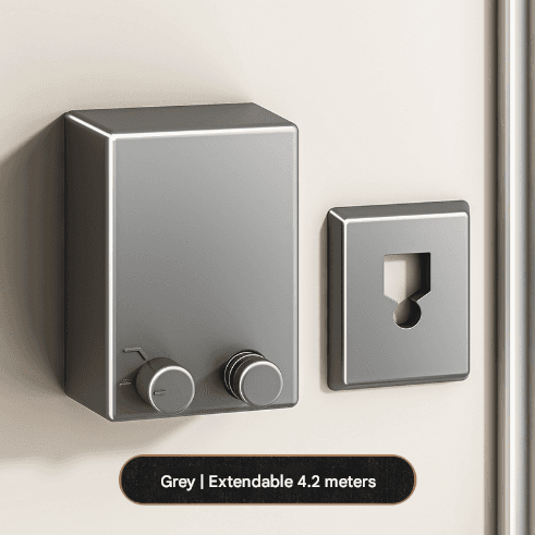 Grey Retractable Stainless Steel Clothesline - 4.2m Indoor and Outdoor