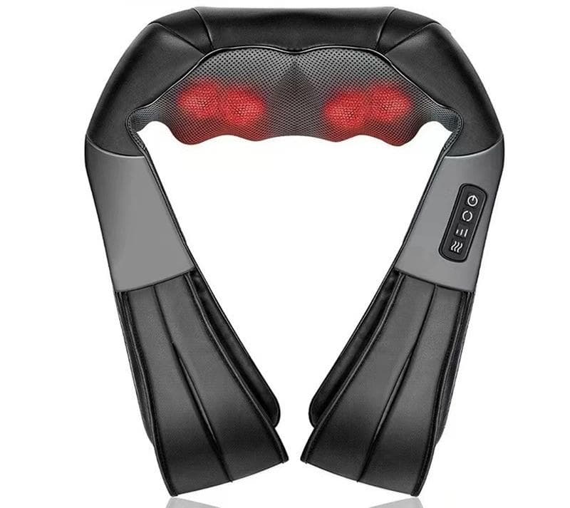 Deep Kneading Shiatsu Neck & Shoulder Massager with Heat - Gray and black
