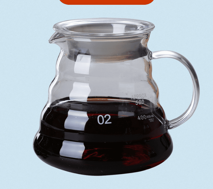 600 ml Borosilicate Glass Coffee Server - Heat-Resistant "Cloud" - 2-4 Cups