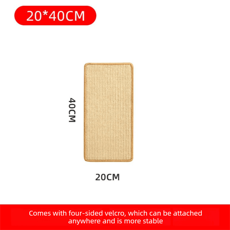 3-PCS Self-Adhesive Sisal Cat Scratching Mat Vertical Wall - 20 cm*40 cm