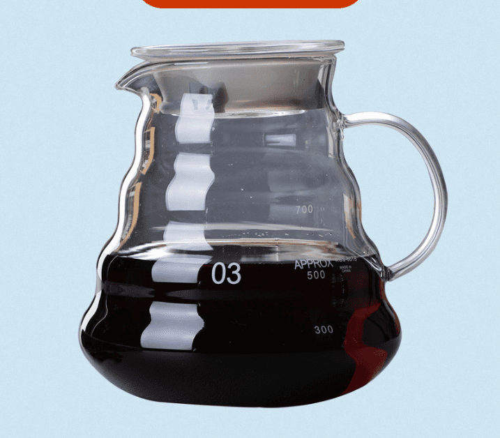 800 ml Extra Large Glass Coffee Server - Heat-Resistant "Cloud" - 3-5 Cups