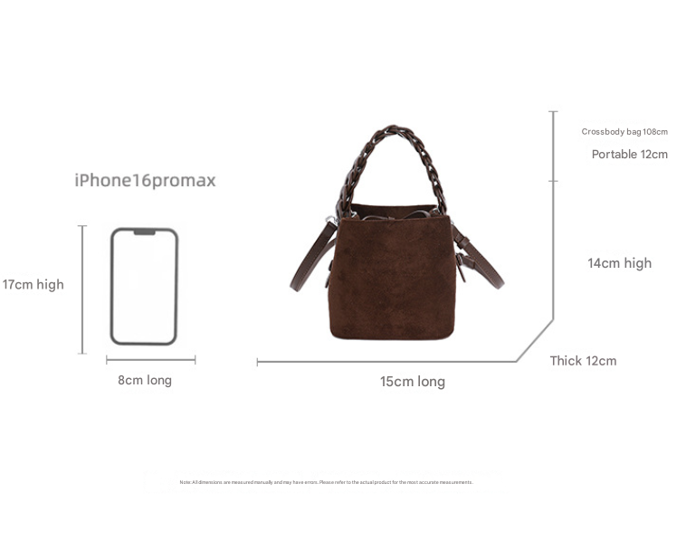 Coffee Retro Maillard Brown Mini Bag - 2025 New Casual - 15 × 12 × 14 cm