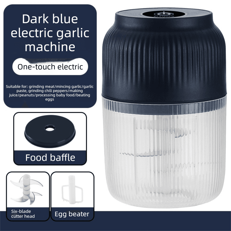 320 ml Wireless Electric Garlic Crusher with 6-Blade and Whisk Attachment