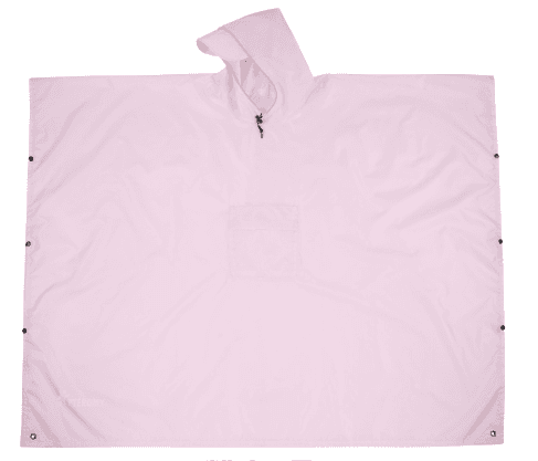 Pink 3-in-1 Waterproof Rain Poncho - Lightweight Hooded Raincoat, Ground