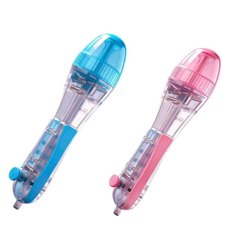 Pink and blue 2-piece set Press-Release Bead Pen - Pink - Beads Not Included