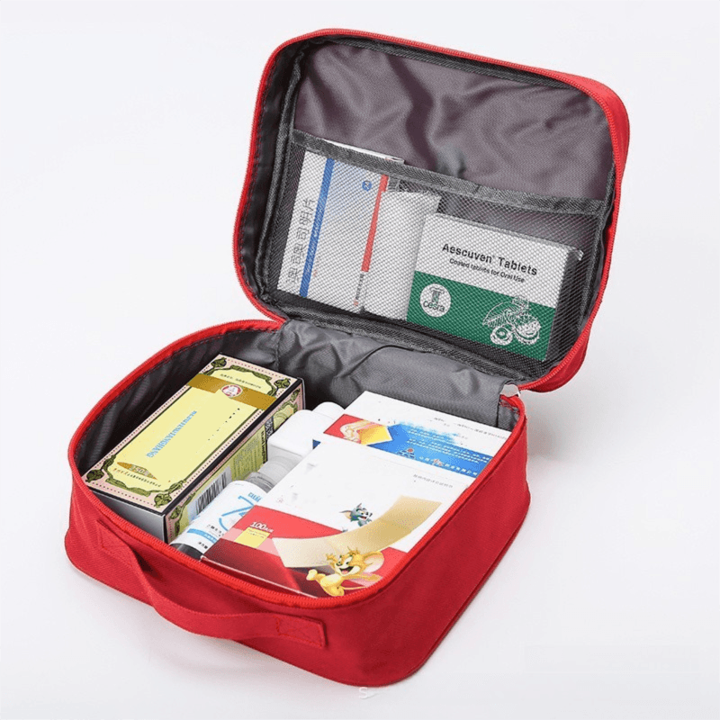 Red Large Capacity Empty First Aid Kit 25 × 14 × 20 cm - Oxford Cloth