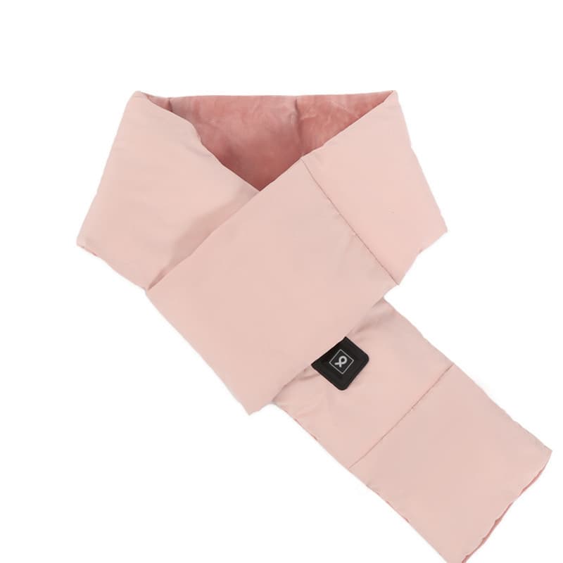 Pink USB Electric Heated Scarf - Portable Puffer Neck Warmer with 3-Level
