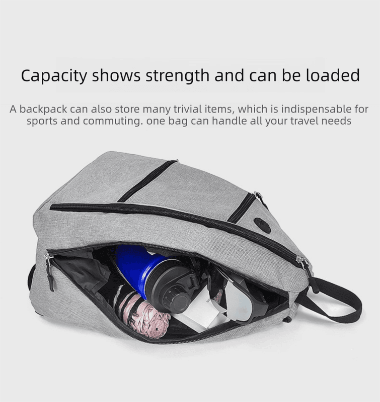 Grey Pickleball Multi-Sport Backpack - Oxford Fabric, Dual-Carry