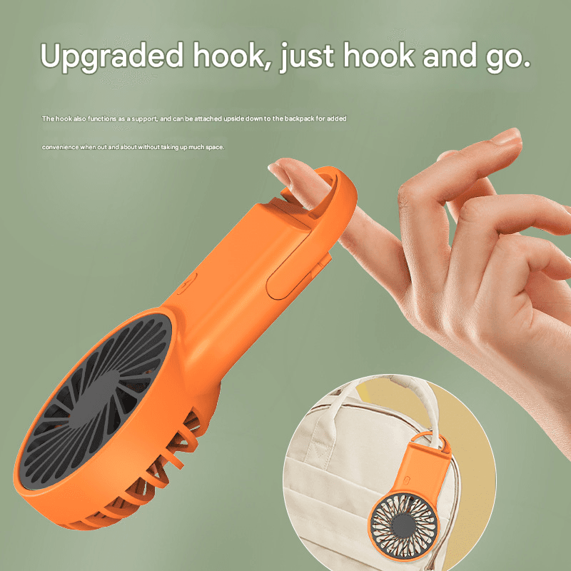 2-PCS Orange New Portable Handheld Air Cooler Fan - Foldable Desktop USB
