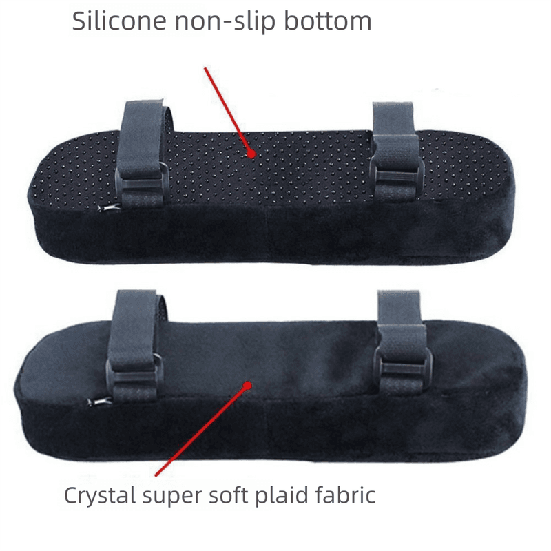 Black 2-Pack Chair Armrest Pad - Memory Foam Elbow Support Cushion