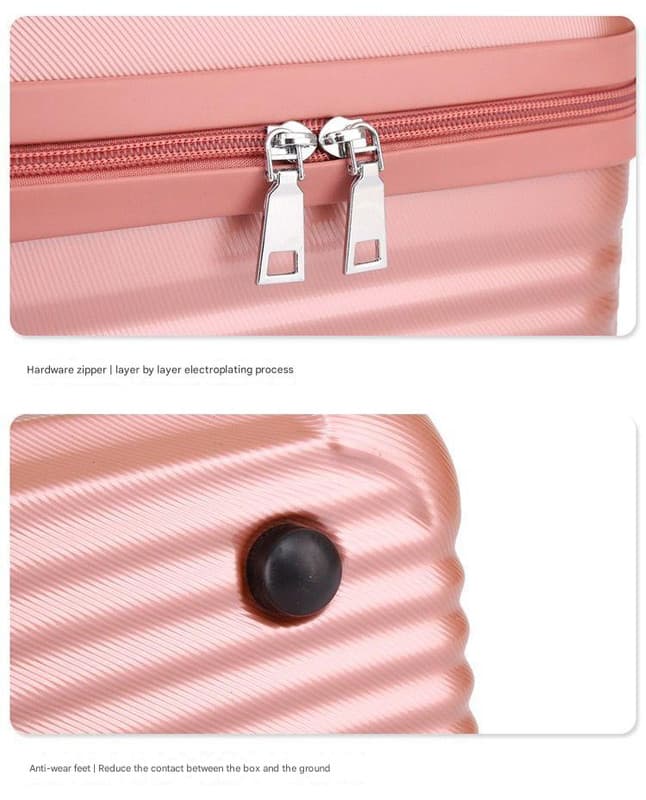 Pink Hard Shell Makeup Travel Case - Large Capacity Portable Cosmetic