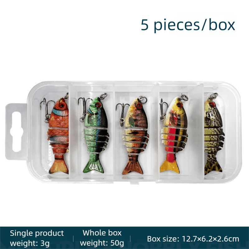 5-Pack 2" Lifelike Jointed Swimbaits for Crappie Bass Trout,, Swimbait