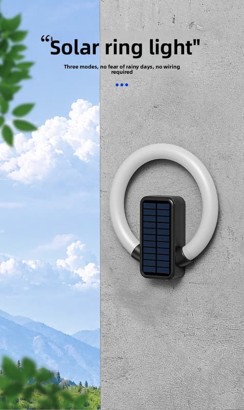 Solar Outdoor Wall Light RGB Color Changing & Warm White - Modern Circular
