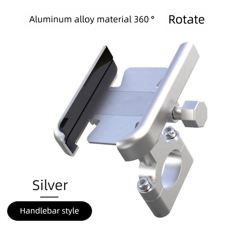 Universal Aluminium Motorcycle Phone Holder Handlebar Mount 360 Rotation
