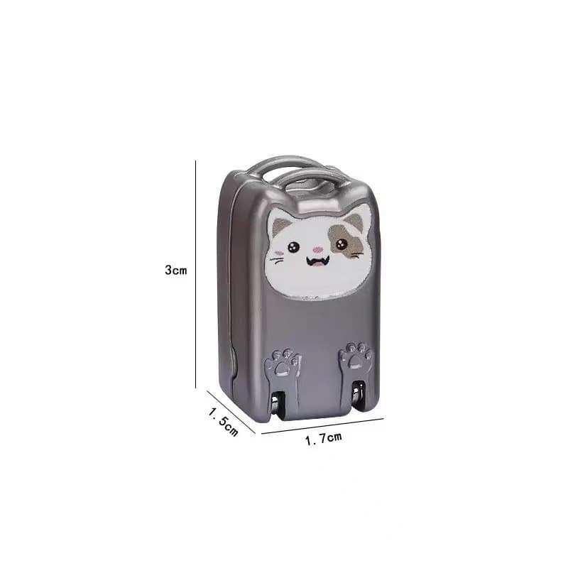 Mini Cat Design Silver Compact Folding Nail Clippers with Stainless Steel