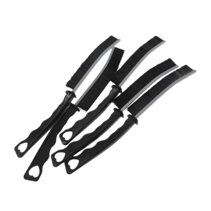 5-Pack Black Hard Bristle Crevice Brush (225 * 16mm) - Multifunctional Gap