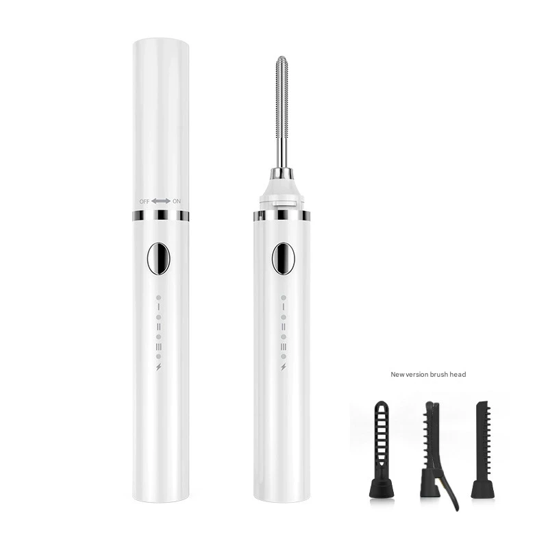 Rechargeable Heated Eyelash Curler Wand - 3 Temperature Gears - White