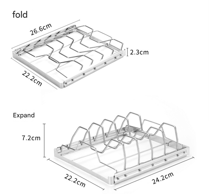 2-Pack Foldable Stainless Steel Rib Racks (26.6 × 22.2 × 2.3 cm)