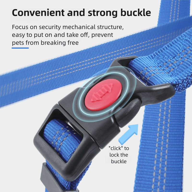 2-Piece Blue Adjustable Dog Car Safety Seat Belt Leash - Anti-Shock Bungee