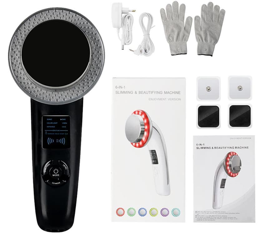 6-in-1 Ultrasonic Slimming & Beautifying RF Device - Body Sculpting - Black