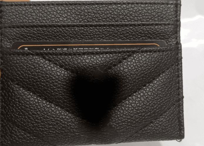 Genuine Leather Quilted Card Holder - Slim Chevron Wallet - 10.5 cm x 8 cm