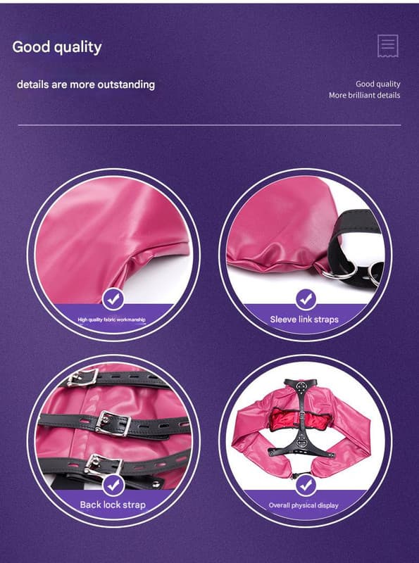 PU Leather Straitjacket Style Arm Binder & Posture Corrector - Posture Red