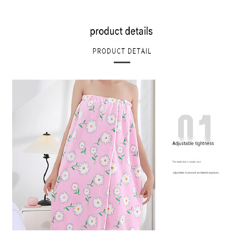 Blue Coral Fleece Bath Skirt with Matching Hair Towel - Soft Absorbent Wrap
