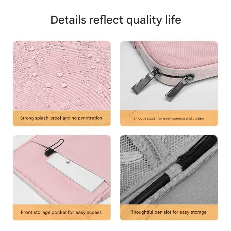 Pink 360° Protective Laptop & Tablet Sleeve with Accessory Organizer