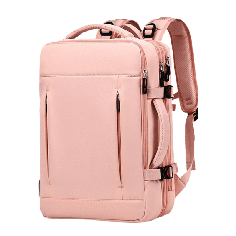 Pink Expandable Travel Laptop Backpack with USB Charging Port - 45 × 32 cm