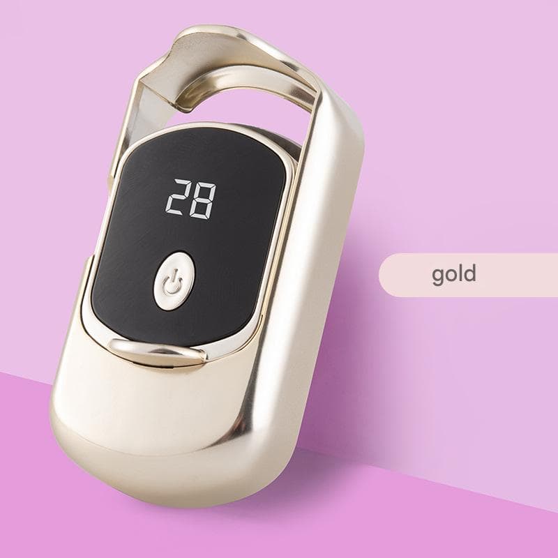 2-Piece Rechargeable Electric Heated Eyelash Curler - 55C Constant - Gold