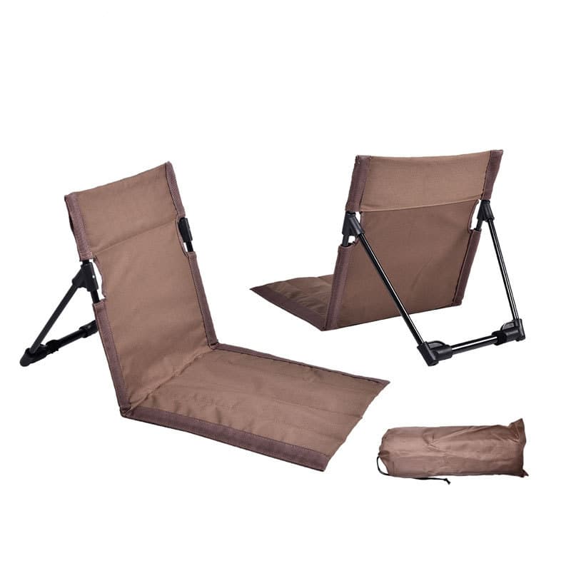 Brown Portable Folding Beach Lounger Chair with 600D Oxford Fabric