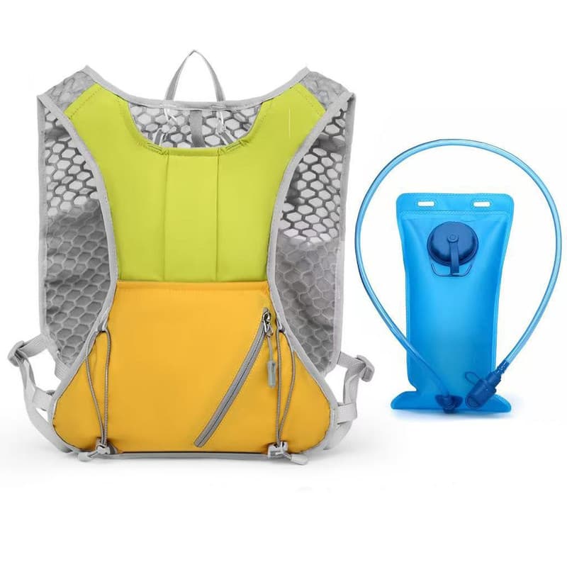Green and yellow Lightweight Hydration Backpack with 2L Water Bladder
