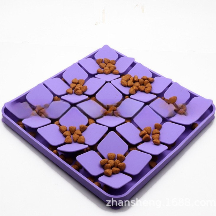Purple Food-Grade Silicone Pet Lick Mat for Perfect Distraction - 3D