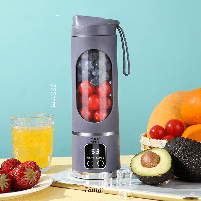 Purple 7.4V Portable Blender Smoothie Maker 450 ml Wireless Rechargeable