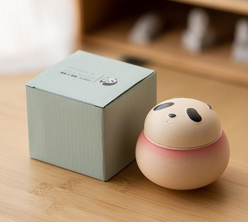 Artisanal Animal-Shaped Ceramic Tea Storage Jar with Gift Box - Gradient Red