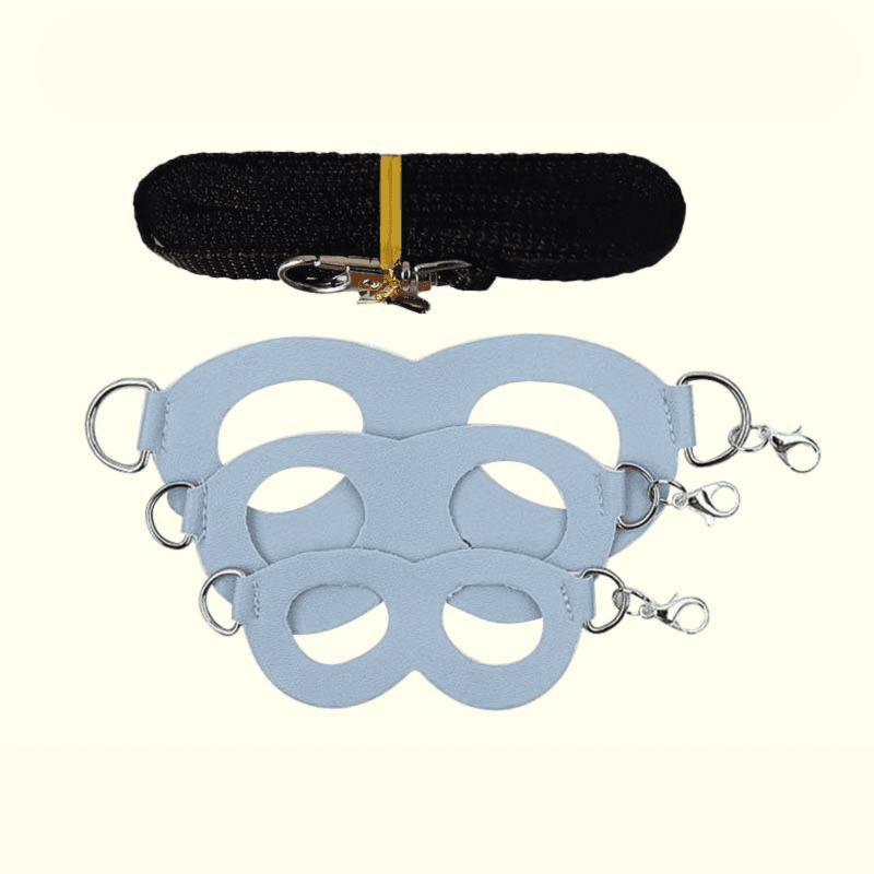 2-Pack Blue Small Mammal Harness Set - 6-Piece (S/M/L ×2) + 2×1.5m Leashes