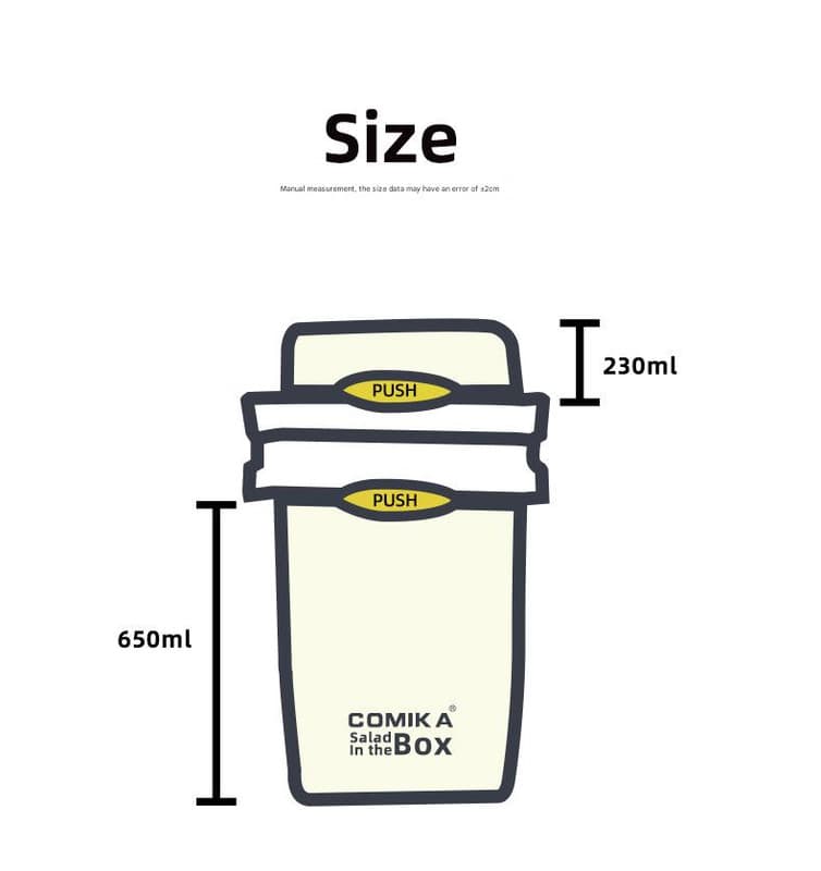 White Portable salad cup with ingredient compartment and fork and spoon