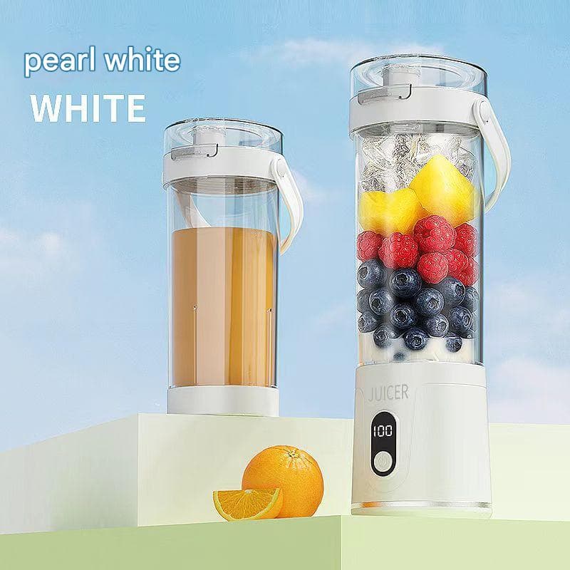 Portable Wireless Juicer Cup - 600 ml, 12-Blade, USB-C Rechargeable - White
